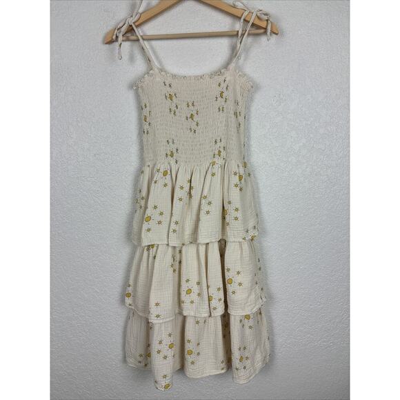 The Campamento SUNS Girls Dress Sz 7/8 Off White Cotton Summer Sun Beach Easter - Picture 2 of 11